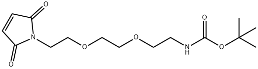 O-[2-(BOC-アミノ)エチル]-O'-(2-マレイミドエチル)エチレングリコール 化学構造式