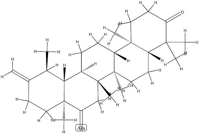 (18α,19α)-ウルサ-20(30)-エン-3,16-ジオン 化学構造式
