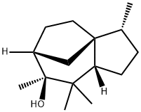 (3S)-2,3,4,5,6,7,8,8aα-オクタヒドロ-3α,7,8,8-テトラメチル-3aα,6α-メタノ-1H-アズレン-7α-オール 化学構造式
