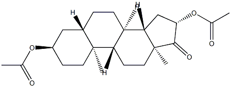 3α,16β-ビス(アセチルオキシ)-5α-アンドロスタン-17-オン 化学構造式