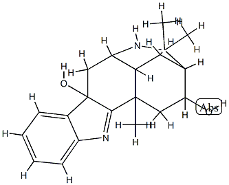 (3S,13R)-1,2,3,4,4aα,5,11,11aα-Octahydro-2,2,5-trimethyl-3β,5β-ethano-10bH-pyrido[3,2-b]carbazole-10bβ,13-diol,66833-16-7,结构式