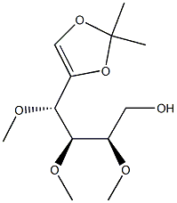 3-O,4-O,5-O-トリメチル-1-O,2-O-イソプロピリデン-D-arabino-ヘキサ-1-エニトール 化学構造式