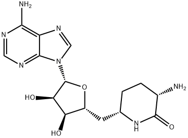5'-デオキシ-5'-[(2S)-5α-アミノ-6-オキソピペリジン-2α-イル]アデノシン 化学構造式