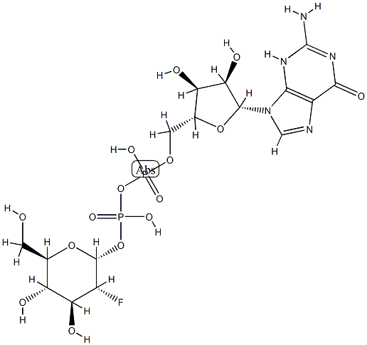 guanosine diphosphate 2-deoxy-2-fluoromannose ester Structure