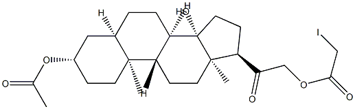 (14β,17R)-3β,14,21-Trihydroxy-5β-pregnan-20-one 3-acetate 21-iodoacetate Structure