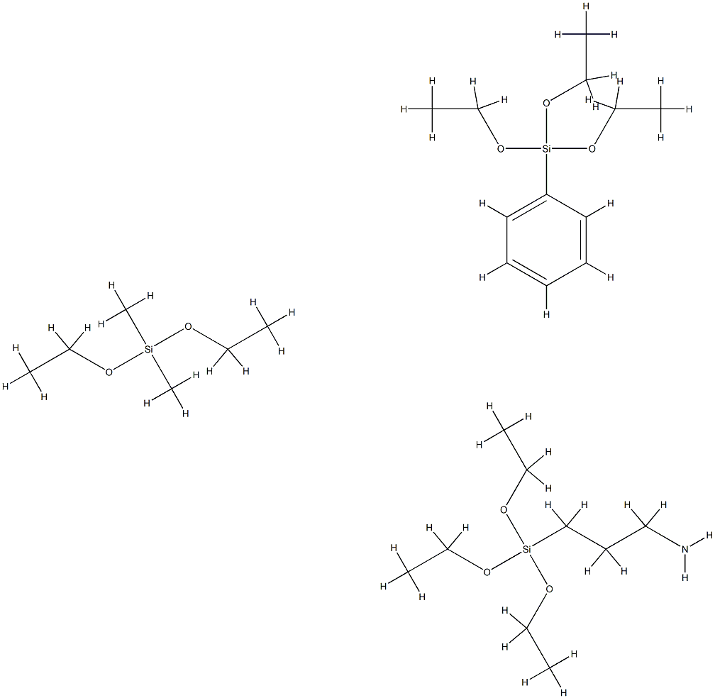 1-Propanamine, 3-(triethoxysilyl)-, polymer with diethoxydimethylsilan e and triethoxyphenylsilane Structure