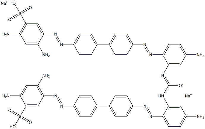 5,5'-[Ureylenebis[(4-amino-2,1-phenylene)azo[1,1'-biphenyl]-4',4-diylazo]]bis[2,4-diaminobenzenesulfonic acid sodium] salt Struktur