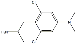 4-(2-アミノプロピル)-3,5-ジクロロ-N,N-ジメチルアニリン 化学構造式