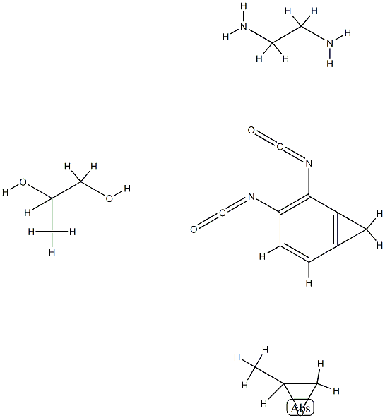 聚亚甲基聚亚苯基异氰酸酯与1,2-乙二胺、甲基环氧乙烷和1,2-丙二醇的聚合物,67815-87-6,结构式