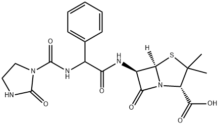 (2S,5R,6R)-3,3-dimethyl-7-oxo-6-(2-(2-oxoimidazolidine-1-carboxamido)-2-phenylacetamido)-4-thia-1-azabicyclo[3.2.0]heptane-2-carboxylic acid Structure