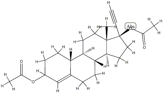 (17R)-19-Norpregn-4-en-20-yne-3ξ,17-diol diacetate Struktur