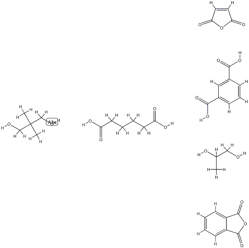 1,3-Benzenedicarboxylic acid, polymer with 2,2-dimethyl-1,3-propanediol, 2,5-furandione, hexanedioic acid, 1,3-isobenzofurandione and 1,2-propanediol Structure
