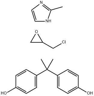4,4'-二(1-甲基亚乙基)苯酚与氯甲基环氧乙烷的聚合物和2-甲基-1H-咪唑的反应产物,68002-42-6,结构式