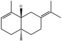 (4aR)-3,4,4a,5,6,7,8,8aα-オクタヒドロ-1,4aβ-ジメチル-7-(1-メチルエチリデン)ナフタレン 化学構造式