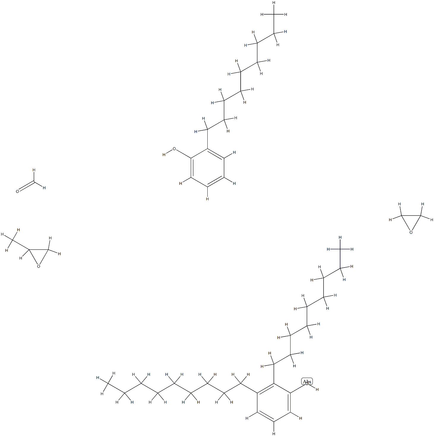 甲醛与二壬基酚、甲基环氧乙烷、壬基酚和环氧乙烷的聚合物, 68133-21-1, 结构式