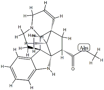 (3α,5α,12β,19α,20R)-6,7-Didehydro-2α,20-cycloaspidospermidine-3-carboxylic acid methyl ester Struktur