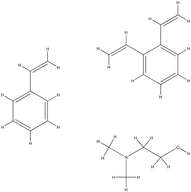 Benzene,diethenyl-,polymer with ethenylbenzene,chloromethylated,2-(dimethylamino)ethanol-quaternized Structure