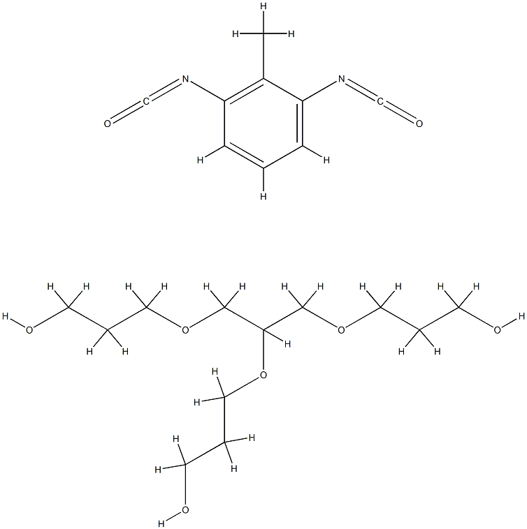 Poly[oxy(methyl-1,2-ethanediyl)], α,α',α''- 1,2,3-propanetriyltris[ω-hydroxy-, polymer with 1,3-diisocyanato-2-methylbenzene Struktur