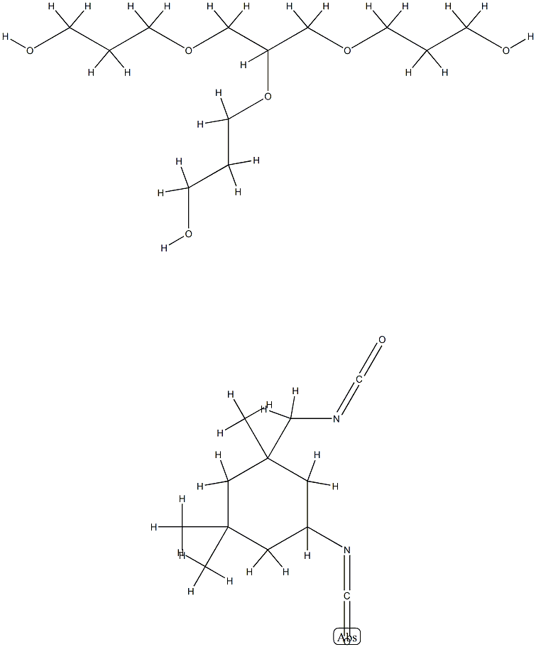Poly[oxy(methyl-1,2-ethanediyl)], α,α',α''- 1,2,3-propanetriyltris[ω-hydroxy-, polymer with 5-isocyanato-1-(isocyanatomethyl) -1,3,3-trimethylcyclohexane,68540-56-7,结构式