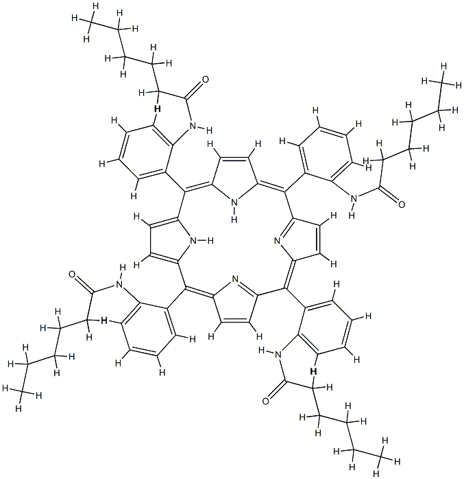 3,1-meso-tetrakis(2-hexanamidophenyl)porphyrin Struktur