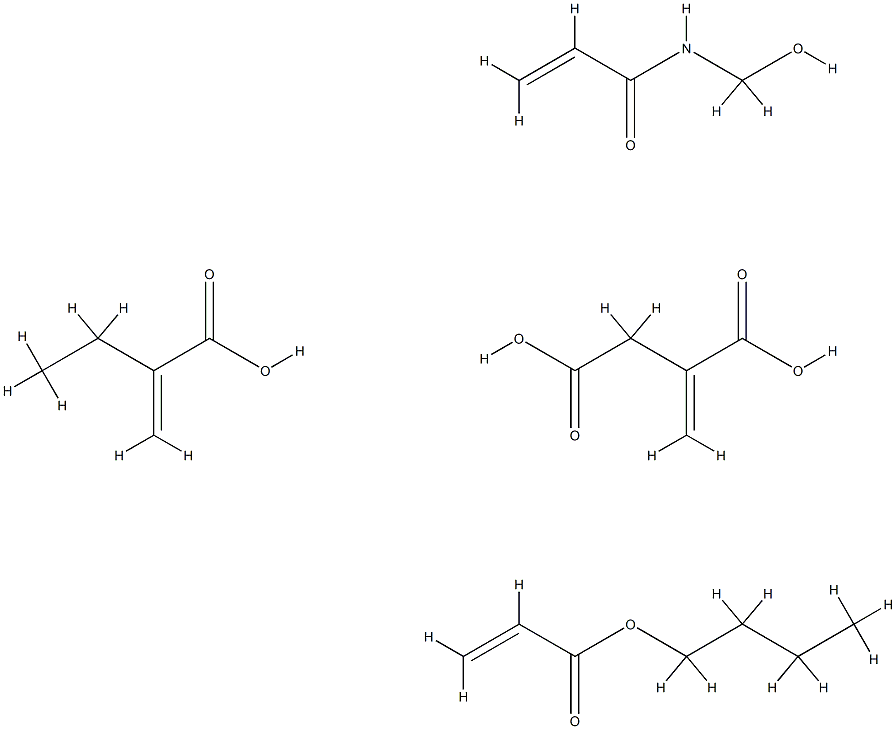 Butyl acrylate, ethyl acrylate, itaconic acid, N-methylolacrylamide polymer, ammonium salt Structure