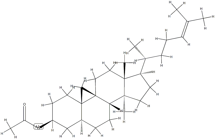 14-Methyl-9β,19-cyclo-5α-cholest-24-en-3β-ol acetate Structure