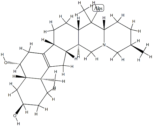 (5α,25α)-8,9-Didehydrocevane-3α,6β,20-triol Structure