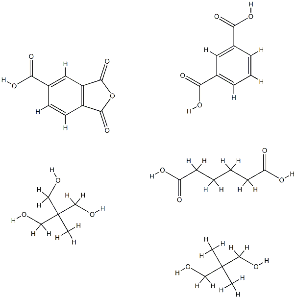 1,3-Benzenedicarboxylic acid, polymer with 1,3-dihydro-1,3-dioxo-5-isobenzofurancarboxylic acid, 2,2-dimethyl-1,3-propanediol, hexanedioic acid and 2-(hydroxymethyl)-2-methyl-1,3-propanediol Structure