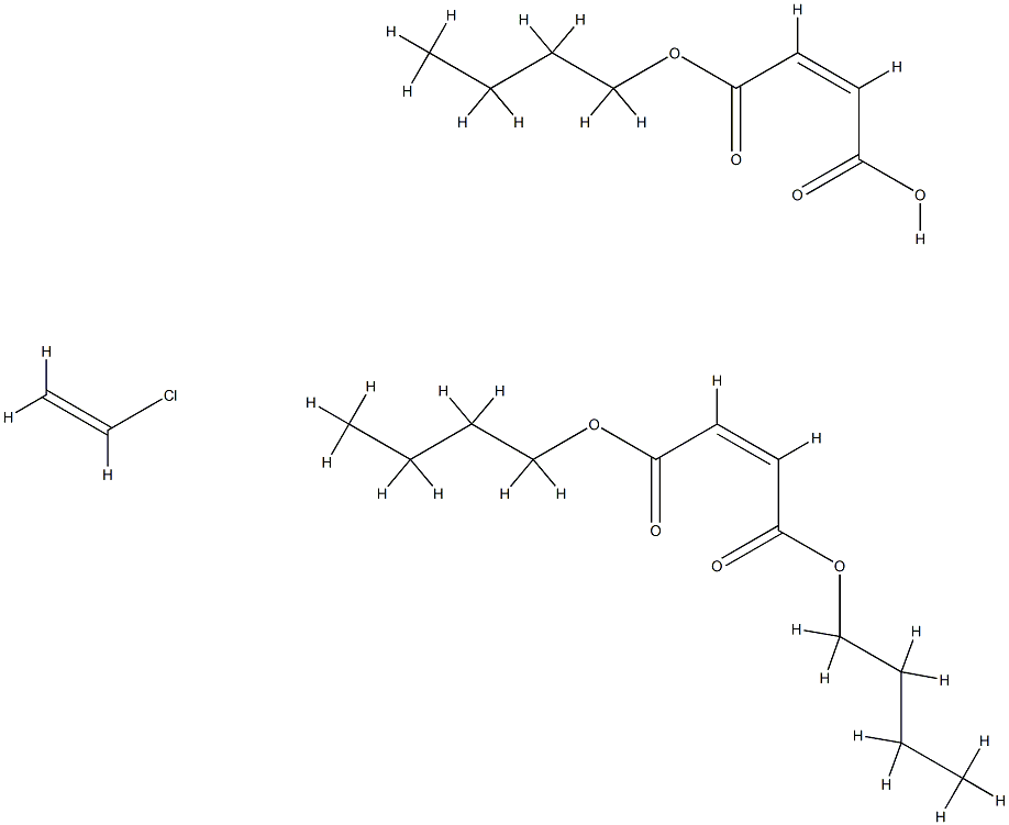 2-Butenedioic acid (2Z)-, dibutyl ester, polymer with butyl hydrogen (2Z)-2-butenedioate and chloroethene Struktur