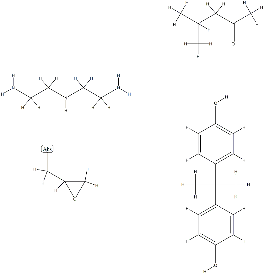 4,4'-(1-甲基亚乙基)二苯酚与环氧氯丙烷的聚合物与N-(2-氨基乙基)-1,2-乙二胺和4-甲基-2-戊酮的反应产物,68910-26-9,结构式