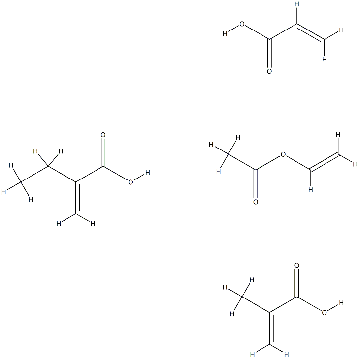 2-Propenoic acid, 2-methyl-, polymer with ethenyl acetate, ethyl 2-propenoate and 2-propenoic acid,68922-27-0,结构式