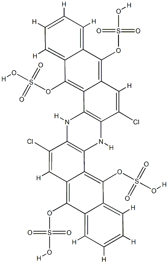 (7,16-DICHLORO-6,15-DIHYDROANTHRAZINE-5,9,14,18-TETRYL) TETRASULPHATE, 6897-40-1, 结构式