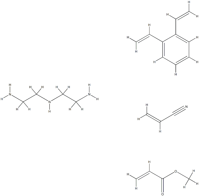 N-(2-aminoethyl)ethane-1,2-diamine: 1,2-diethenylbenzene: methyl prop- 2-enoate: prop-2-enenitrile Structure