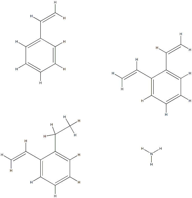 Benzene, diethenyl-, polymer with ethenylbenzene and ethenylethylbenzene, sulfonated, ammonium salts Structure