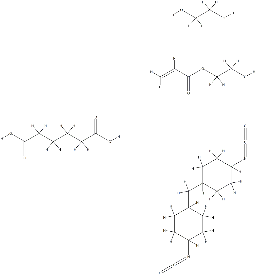 Hexanedioic acid, polymer with 1,2-ethanediol and 1,1-methylenebis4-isocyanatocyclohexane, 2-hydroxyethyl acrylate-blocked Struktur