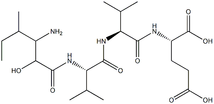 N-(3-Amino-2-hydroxy-4-methylhexanoyl)-L-Val-L-Val-L-Glu-OH Struktur