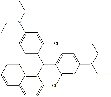 3-chloro-4-[(2-chloro-4-diethylamino-phenyl)-naphthalen-1-yl-methyl]-N ,N-diethyl-aniline Structure