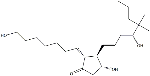 (11α,13E,16R)-1,11,16-トリヒドロキシ-17,17-ジメチルプロスタ-13-エン-9-オン 化学構造式
