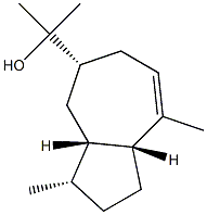 (3S)-1,2,3,3aβ,4,5,6,8aβ-オクタヒドロ-α,α,3α,8-テトラメチル-5α-アズレンメタノール 化学構造式