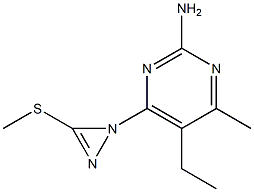 2-Pyrimidinamine,5-ethyl-4-methyl-6-[3-(methylthio)-1H-diazirin-1-yl]-(9CI) 结构式