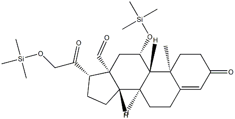 3,20-Dioxo-11β,21-bis(trimethylsiloxy)pregn-4-en-18-al Structure