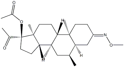 17-(Acetyloxy)-6α-methyl-3-(methoxyimino)-5β-pregnan-20-one Structure