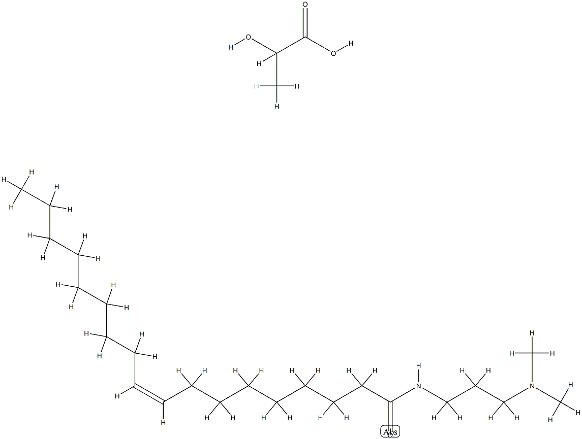 2-ヒドロキシプロパン酸/(Z)-N-[3-(ジメチルアミノ)プロピル]-9-オクタデセンアミド,(1:1) 化学構造式