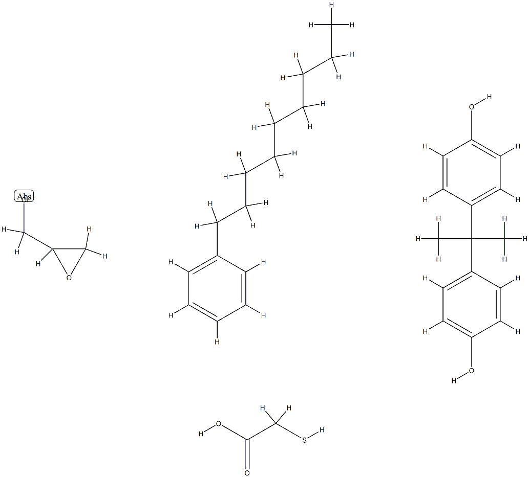 Acetic acid, mercapto-, polymer with (chloromethyl)oxirane and 4,4'-(1-methylethylidene)bis[phenol], nonylphenyl ester Structure