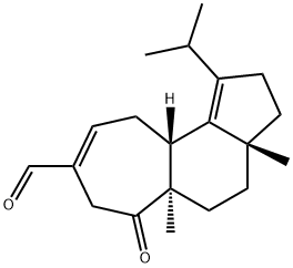 2,3,3a,4,5,5a,6,7,10,10aβ-デカヒドロ-1-イソプロピル-3aβ,5aα-ジメチル-6-オキソシクロヘプタ[e]インデン-8-カルボアルデヒド 化学構造式
