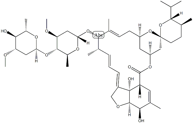 5-O-デメチル-22,23-ジヒドロ-25-デ(1-メチルプロピル)-25-イソプロピルアベルメクチンA1a 化学構造式