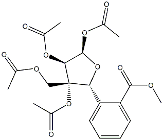 3-C-[(Acetyloxy)methyl]-α-D-xylofuranose 1,2,3-triacetate 5-benzoate Struktur