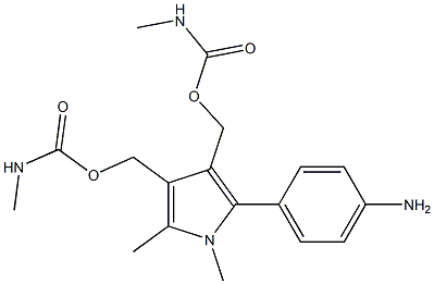 1H-Pyrrole-3,4-dimethanol, 2- (4-aminophenyl)-1,5-dimethyl-, bis(methy lcarbamate) (ester) Structure
