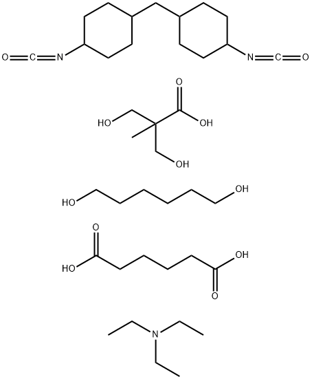 Hexanedioic acid, polymer with 1,6-hexanediol, 3-hydroxy-2-(hydroxymethyl)-2-methylpropanoic acid and 1,1-methylenebis4-isocyanatocyclohexane, compd. with N,N-diethylethanamine|己二酸与1,6-己二醇、3-羟基-2-(羟甲基)-2-甲基丙酸和1,1'-亚甲基双[4-异氰酸基-环己烷]与N,N-二乙基乙胺的化合物的聚合物