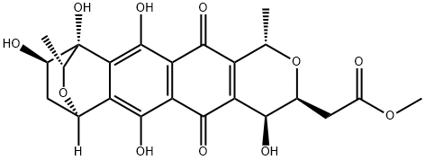 (1R,13R)-1,3,4,6,7,9,10,11-Octahydro-4α,5,10β,12,13-pentahydroxy-3α,7α-dimethyl-6,11-dioxo-1β,4-ethanonaphtho[2,3-c:6,7-c']dipyran-9β-acetic acid methyl ester Structure